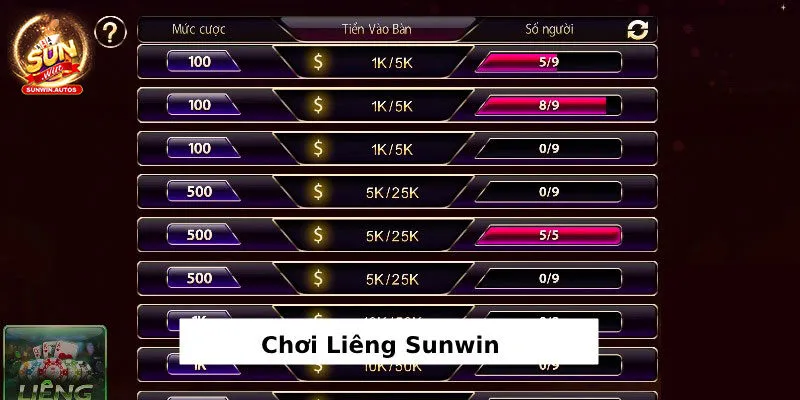 Hướng dẫn đánh liêng tại cổng game Sunwin